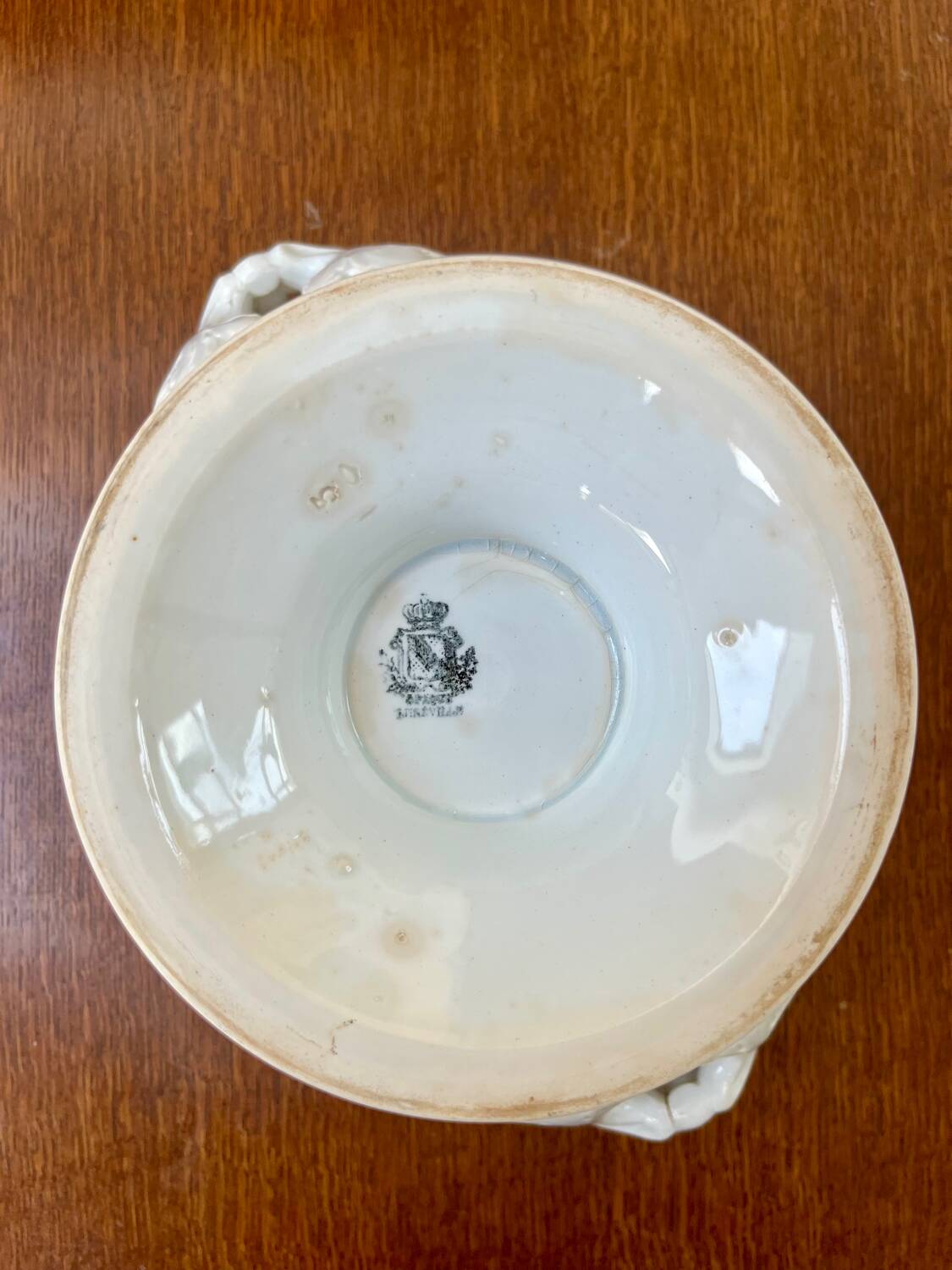 Antique white earthenware soup tureen – Lunéville