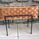 Planter on foot in braided wood 60/70s