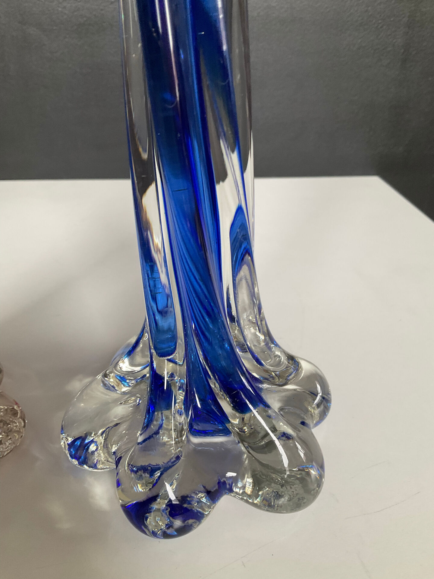 Pair of vintage Muarno glass paste soliflore vases