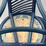 Set of 4 sculptural rattan bamboo dining chairs, Flechtatelier Schütz, Germany 1980s