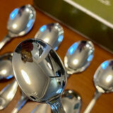 Christofle France Vendôme, 8 ice cream spoons in new condition.