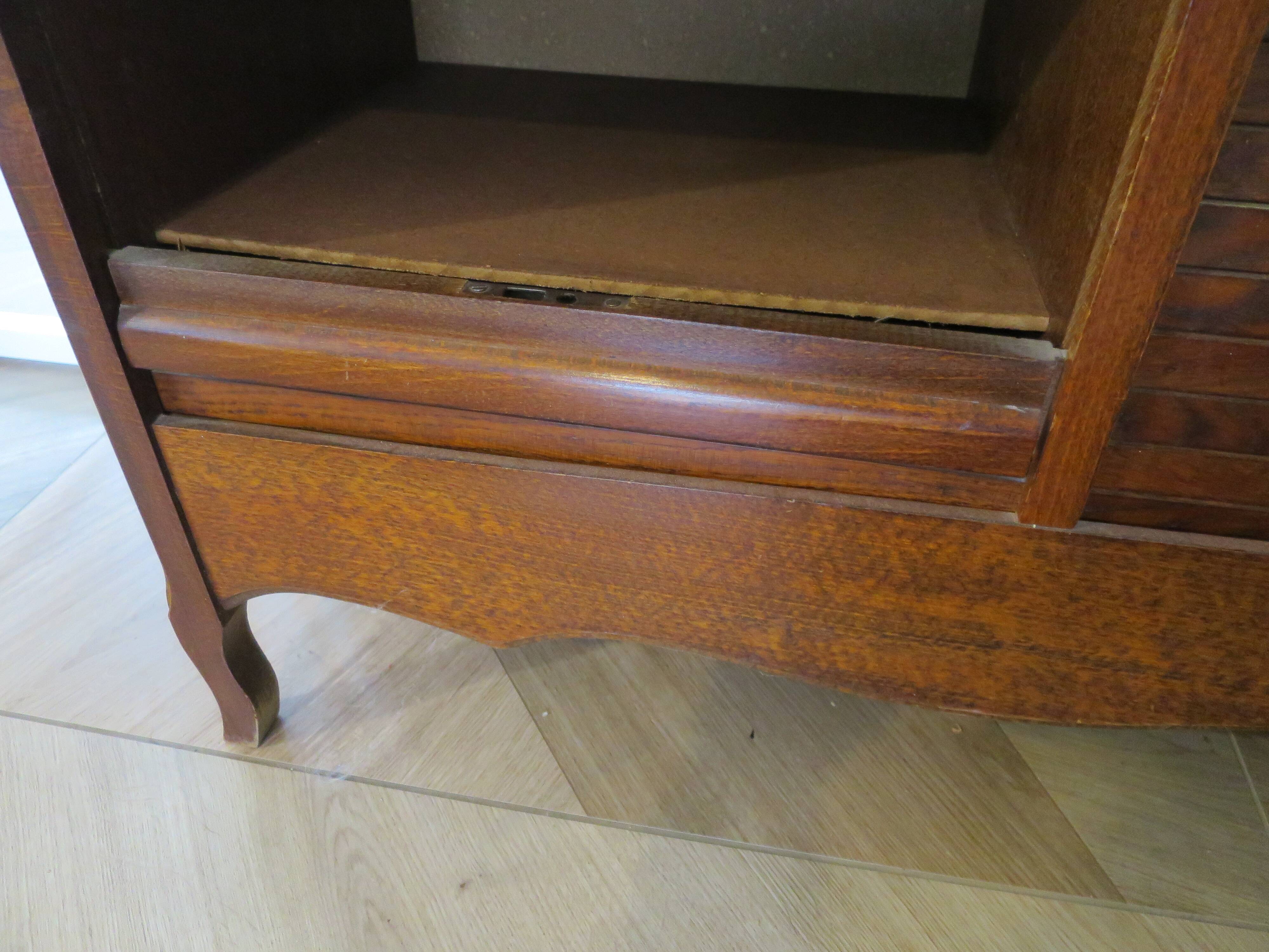 Double curtain cabinet - notary furniture - solid wood - 1970 - industrial style