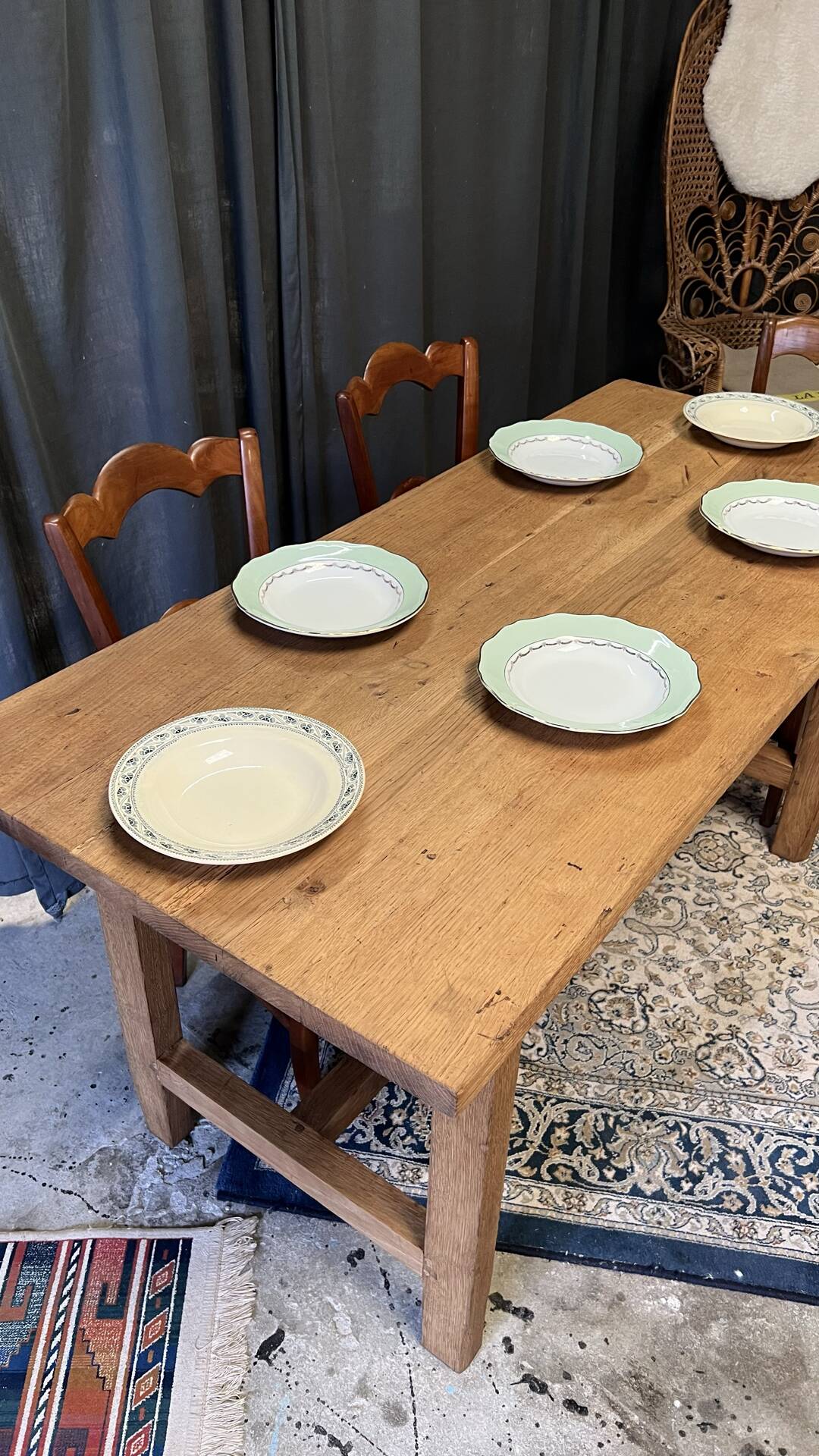 Small farmhouse table in solid oak