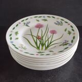 8 assiettes dessert fleurs