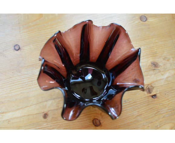 Murano purple glass candlestick