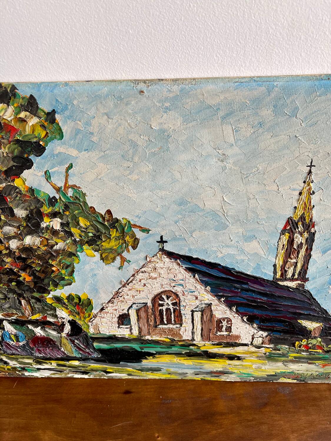 Oil on wood signed Delacourt