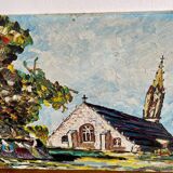 Oil on wood signed Delacourt