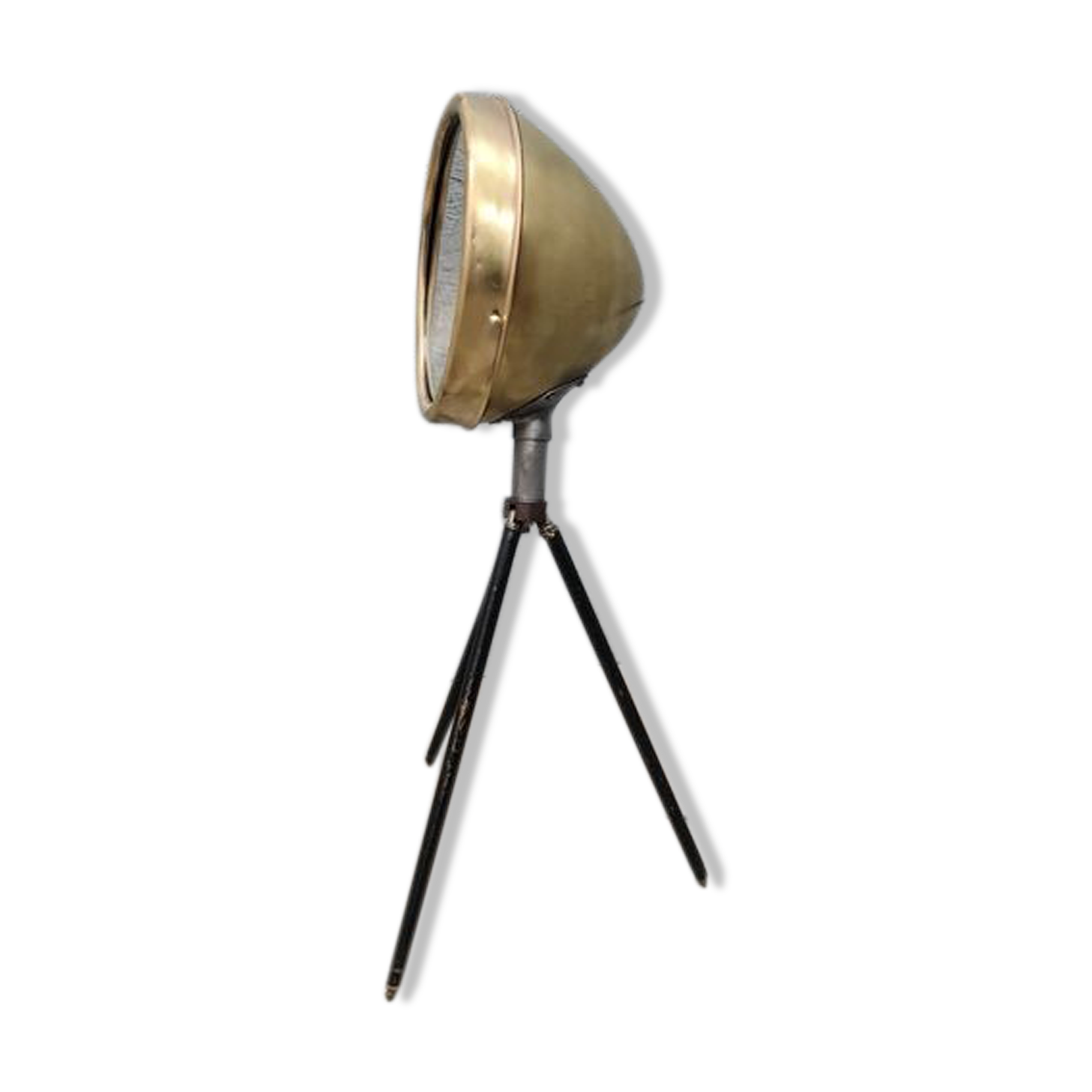 Former Ducellier Paris lighthouse in polished brass on gold tripod and adjustable black