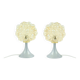Paire de lampes de table en verre bulle ambre de style mid-century par H. Tynell, années 1960.
