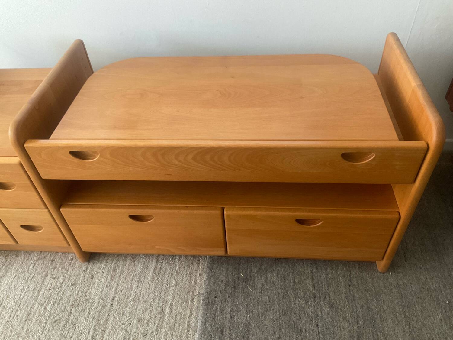 Danish TV cabinet in solid beech from the 70s-80s