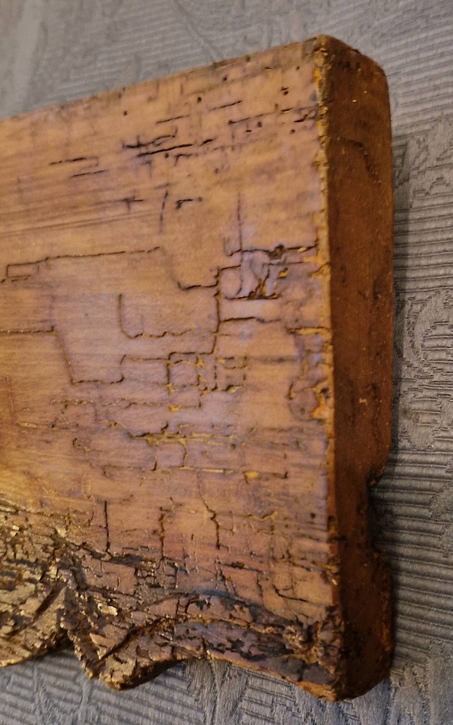 Panelling, ornamental pediment interior, 19th century.