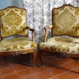 Counterpart of Louis XV period armchairs called "A la Reine"