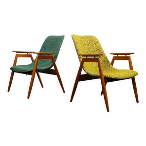 Paire de fauteuils jaune