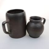 Duo de poteries : Pichet et pot en grès