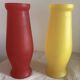 Vintage Mid-Century Modern Frosted Satin Glass Vase Pair