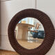 Mid-century wicker and rattan mirror