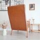 Scandinavian armchair with camel compass legs