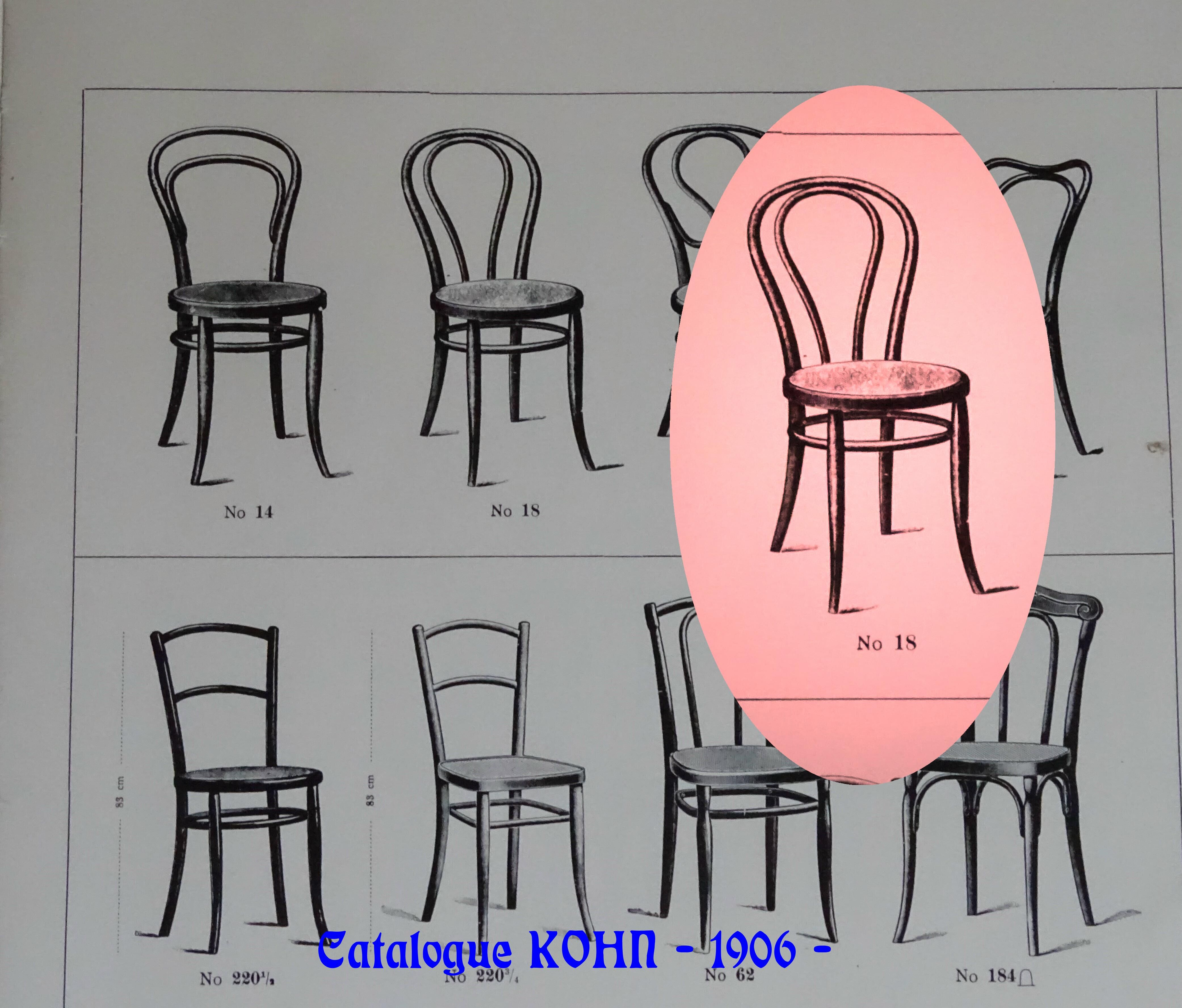Vienna bistro chair N°18 wood-curved by KOHN, 1910 wooden seat,