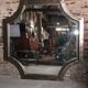 Miroir de brasserie carré en métal coloris champagne 178 cm