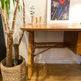 Vintage rattan dressing table desk