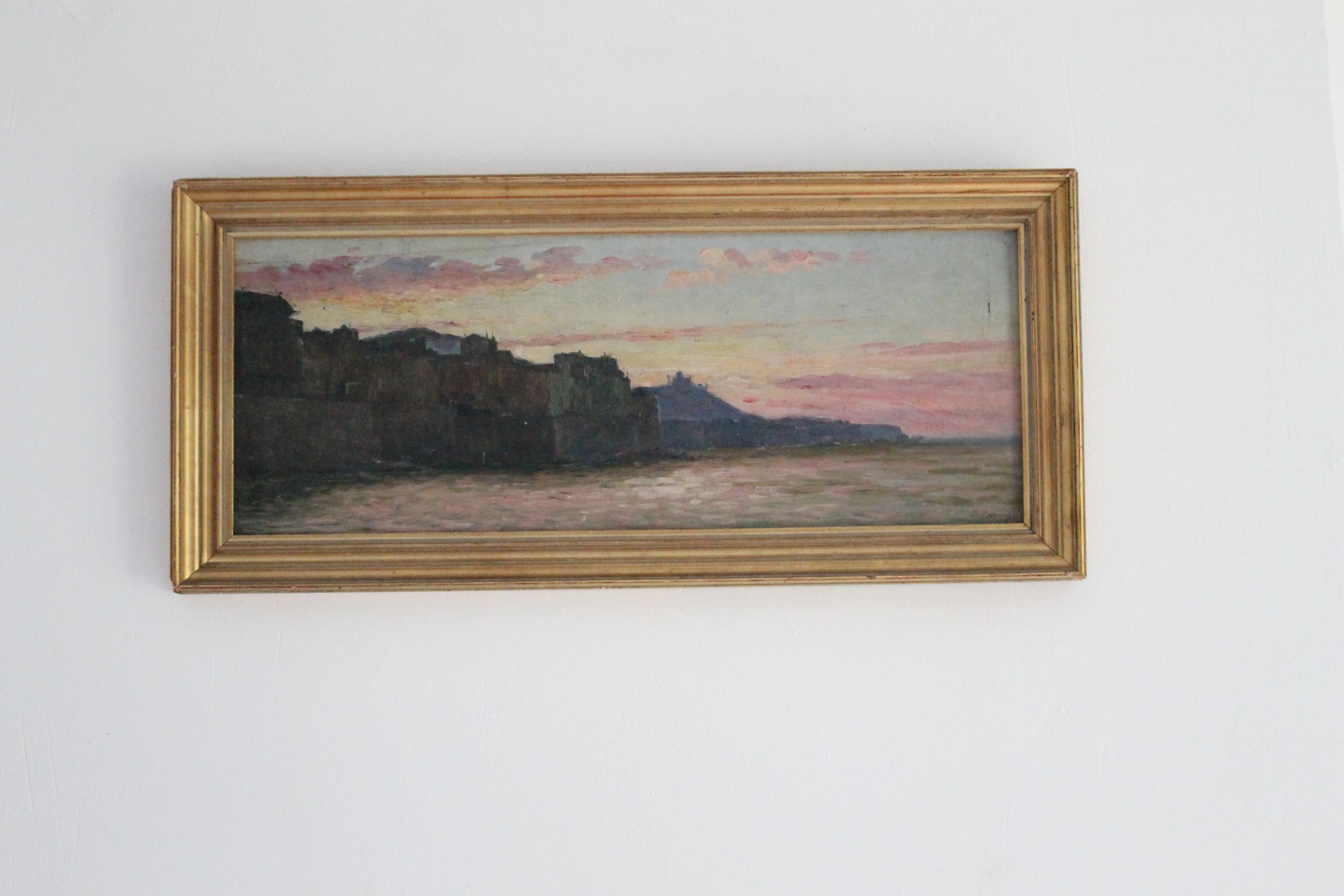 Marius Reynaud painting "Algerian Coast at Sunset"