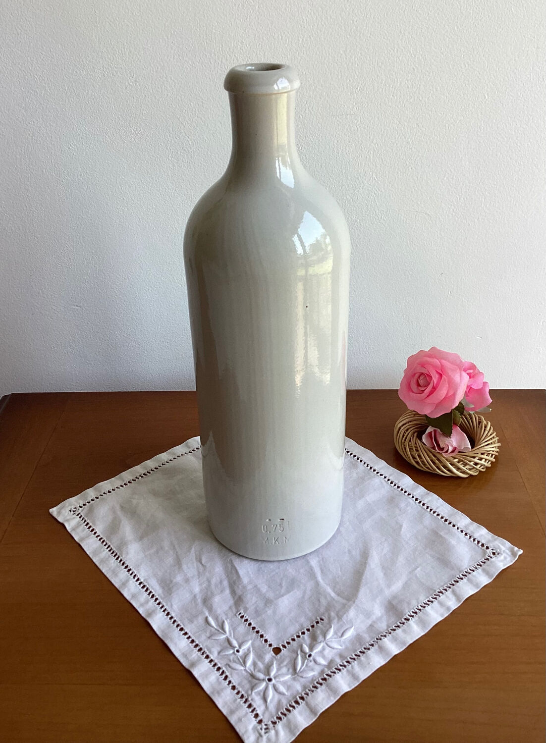 Glazed stoneware bottle