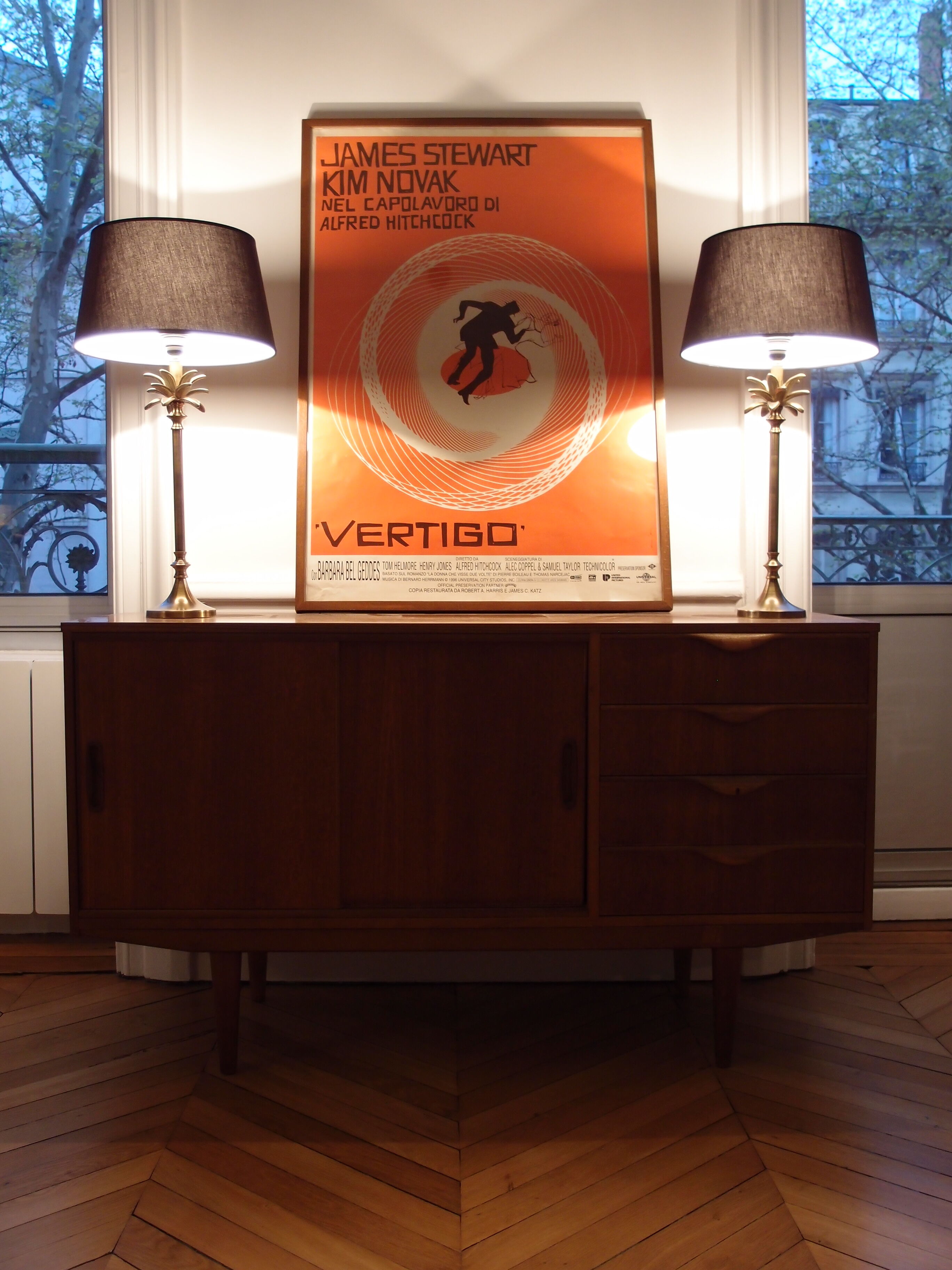 Vertigo  framed movie poster by Hitchcock