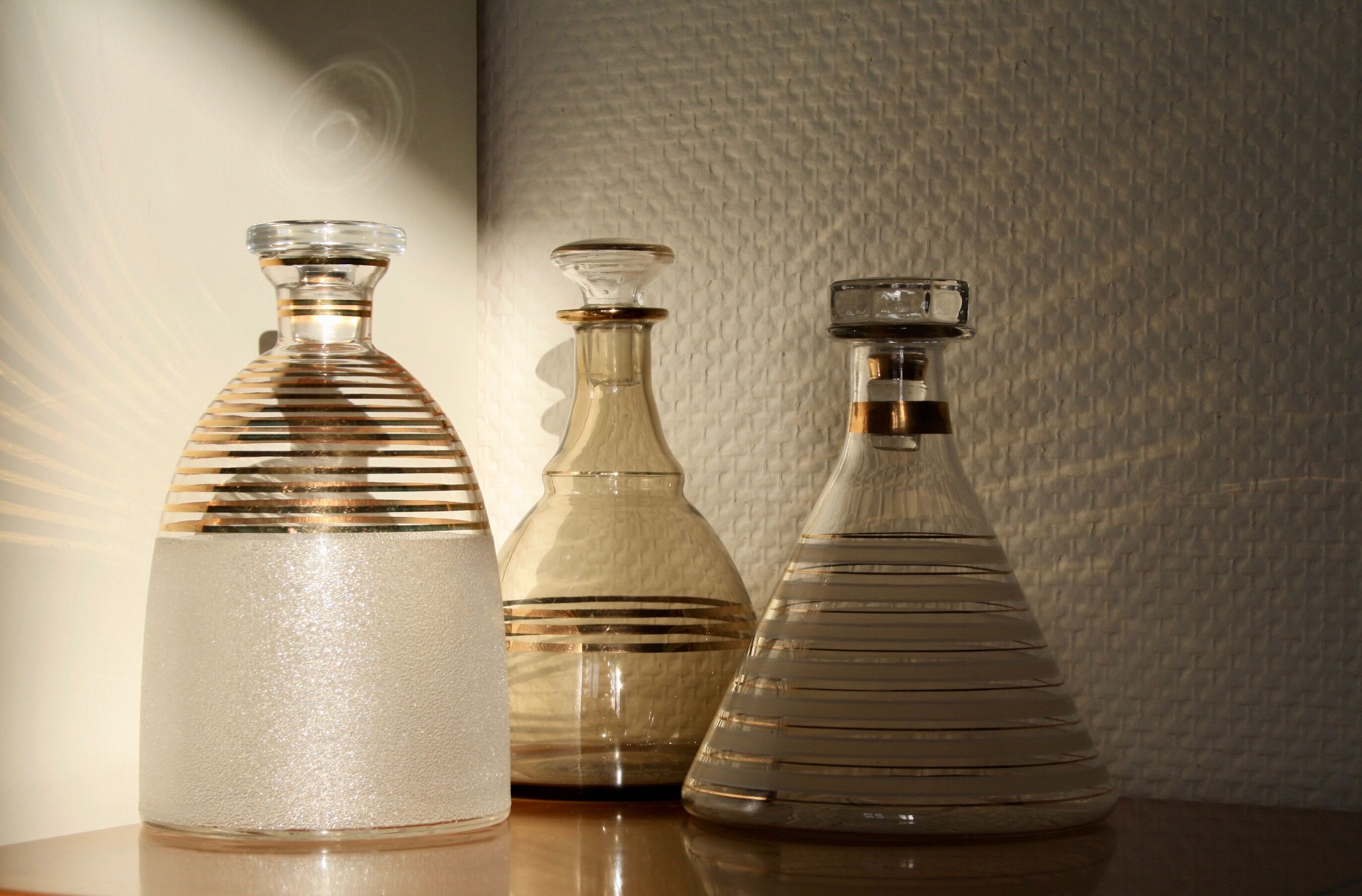 Decanters old set of 3