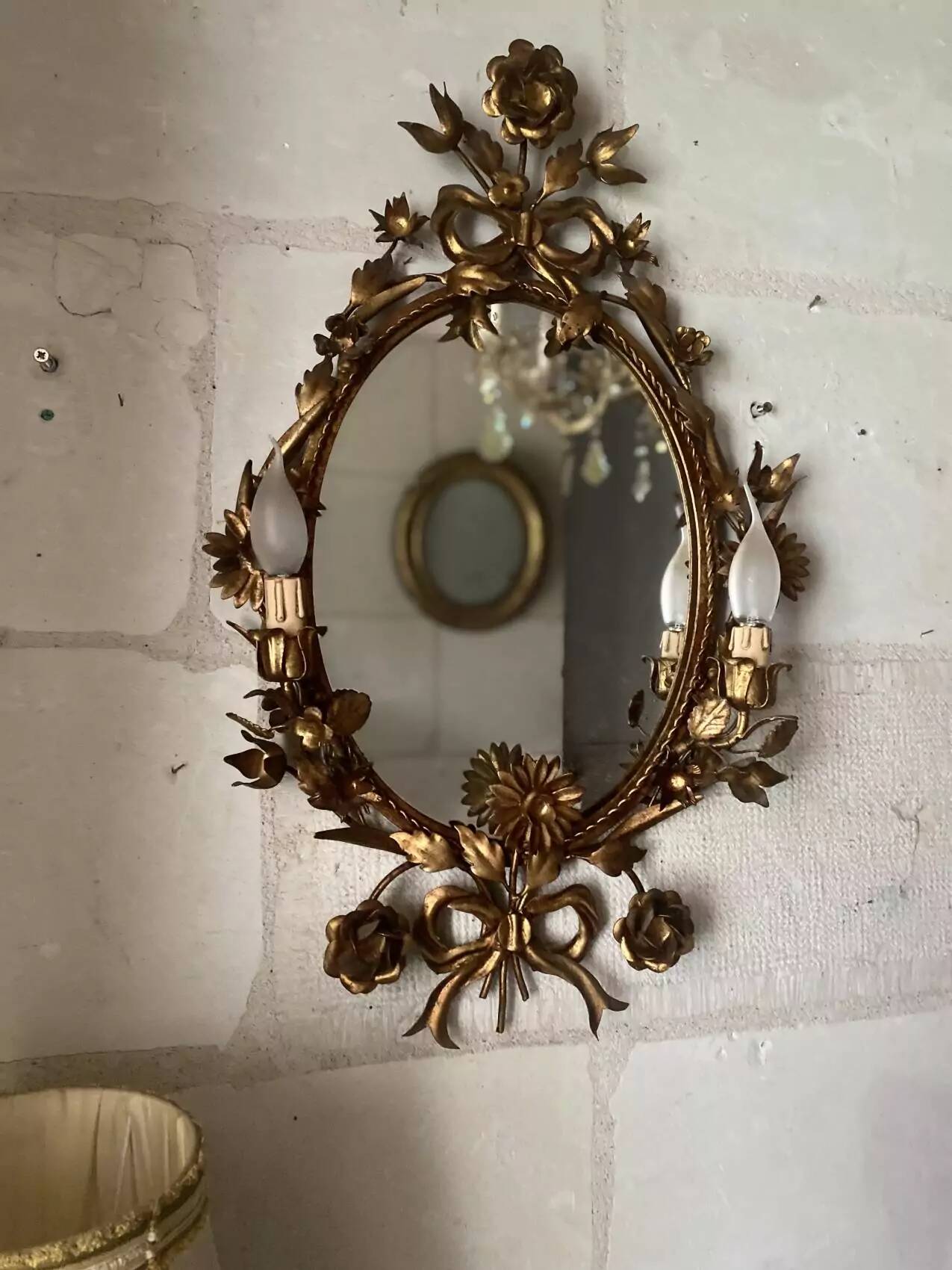 Miroir italien Hollywood Regency, années 50