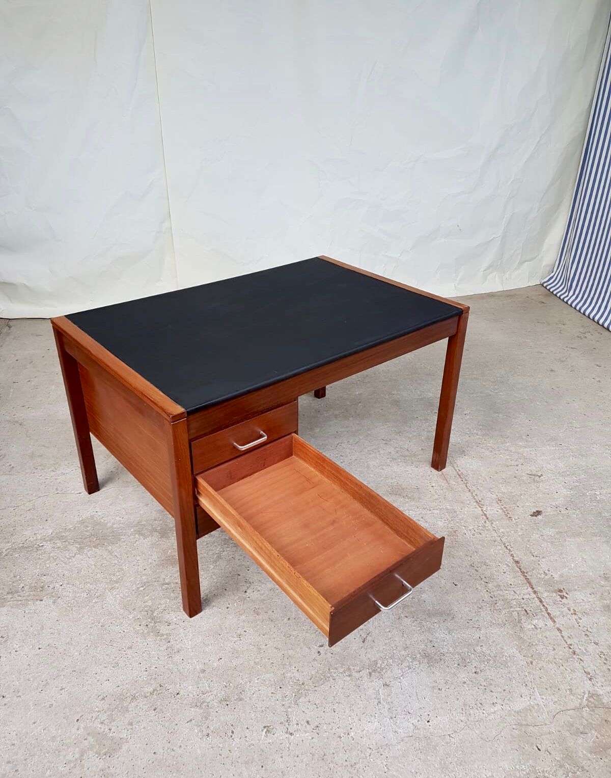 Teak desk with vinyl top