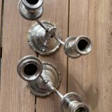 Pair of Candelabra Candlesticks Candle Holders Silver Bronze A. Mourier 1920