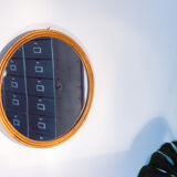 1970 mirror, rattan frame