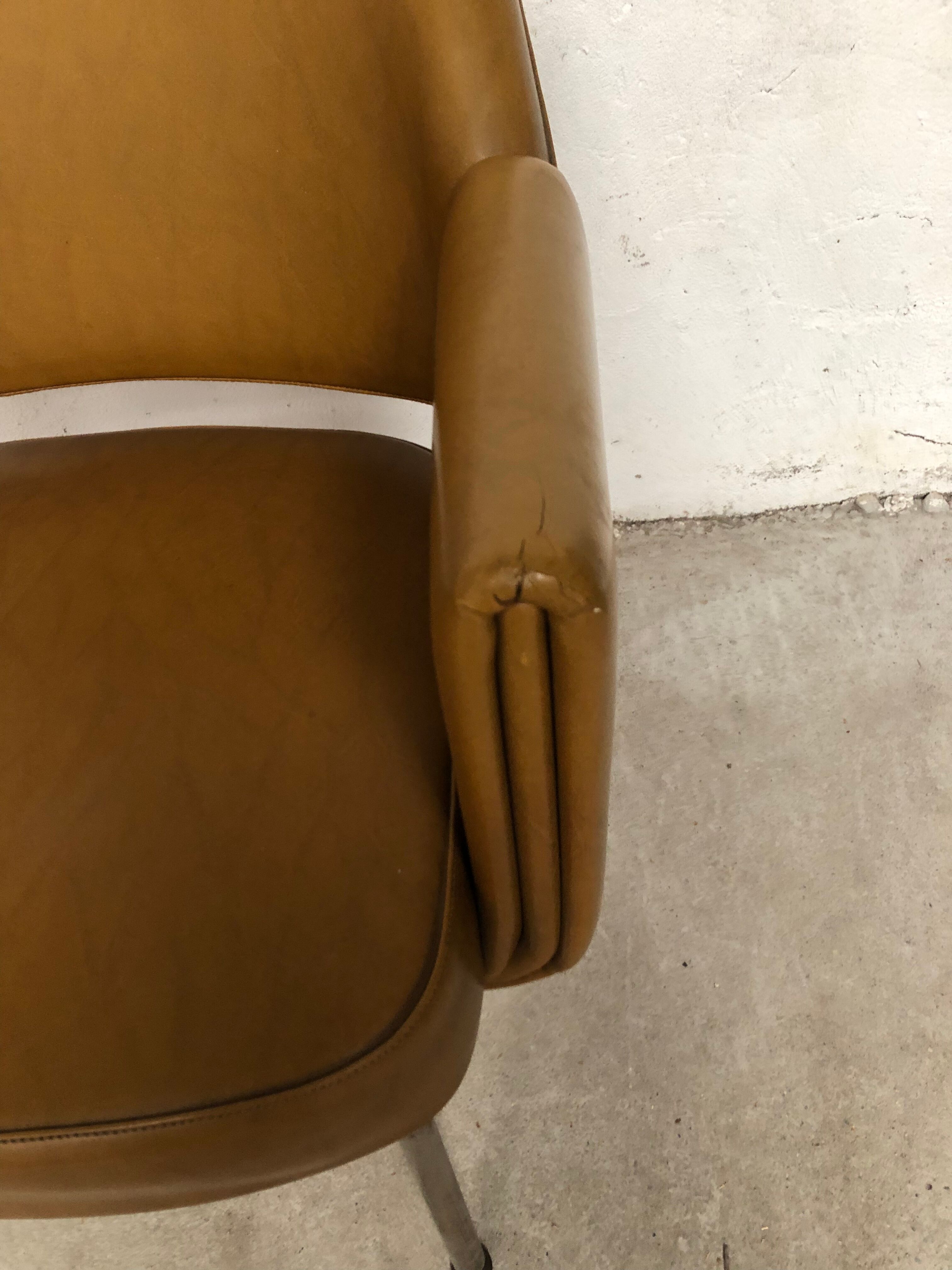 Armchair imitation leather Marc and Pierre Simon for Airborne 60s