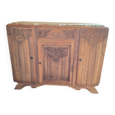 Restored Art Deco grand buffet in raw wood