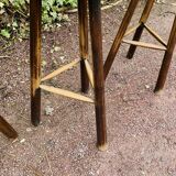 Set of three brutalist tripod stools