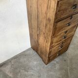 Small old vertical craft cabinet with 5 drawers