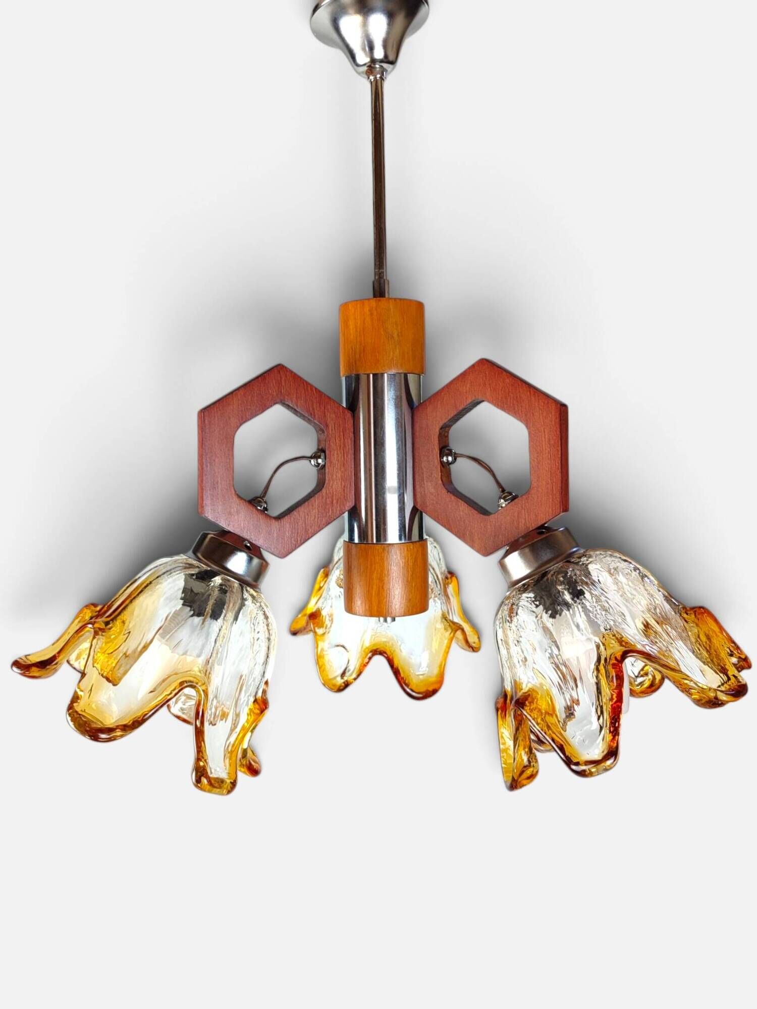 Lustre Space Age à 3 feux – Années 1970
