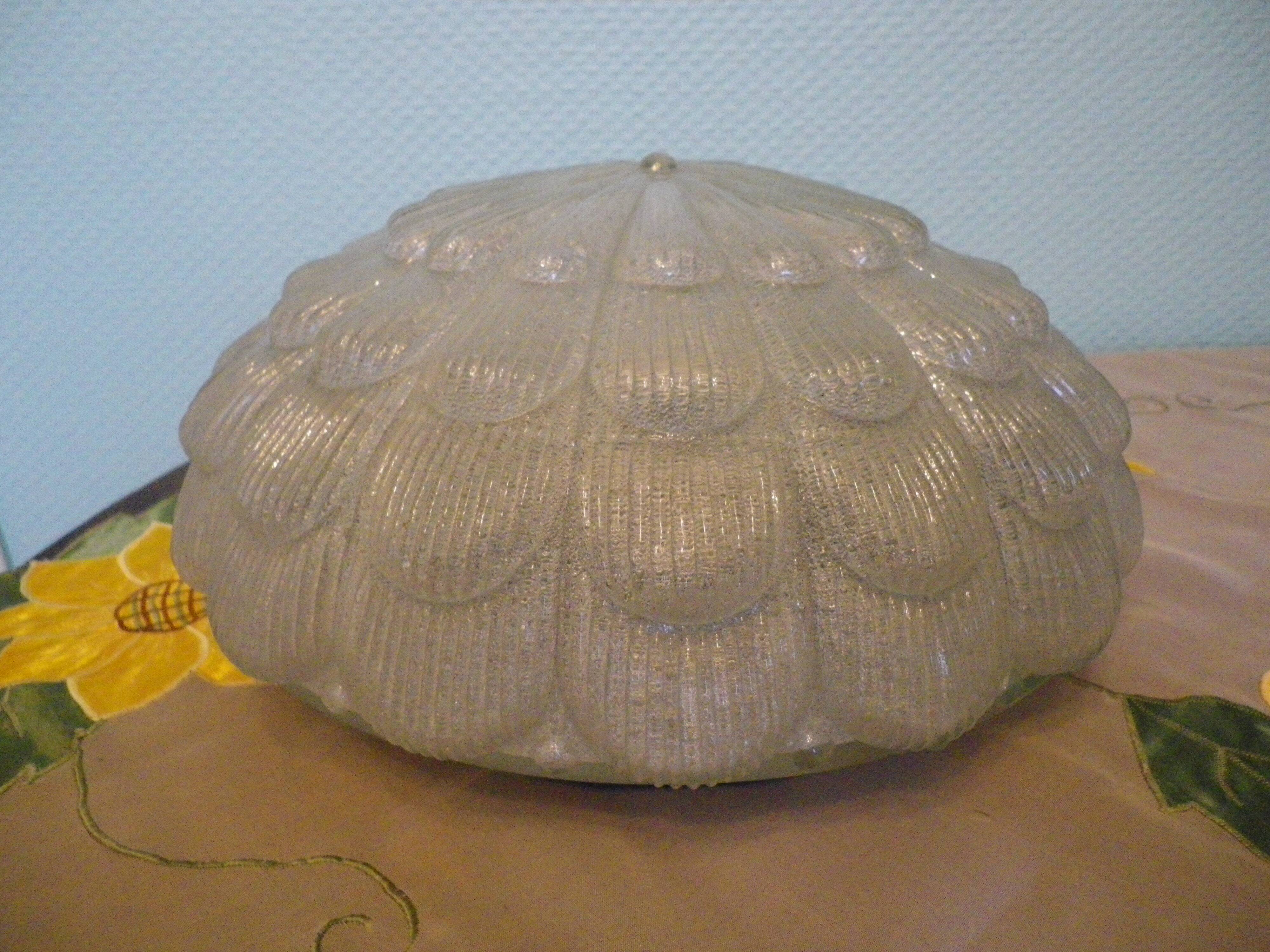 Flower-shaped press glass and glass ceiling light