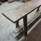 Antique wooden bench from a Catholic school, circa 1900. Beautifully crafted.