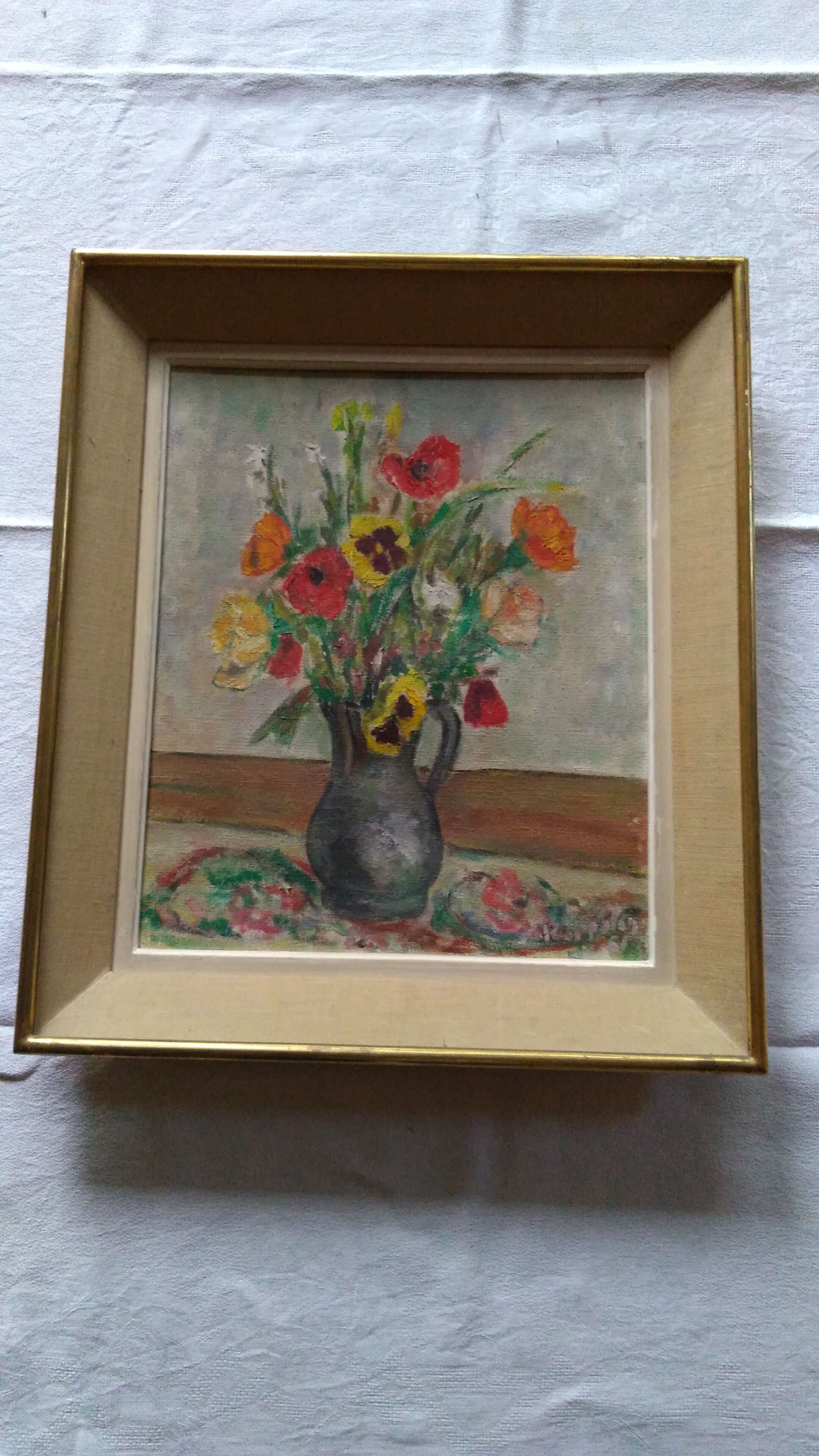 Oil on canvas, bouquet of flowers