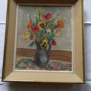 Oil on canvas, bouquet of flowers