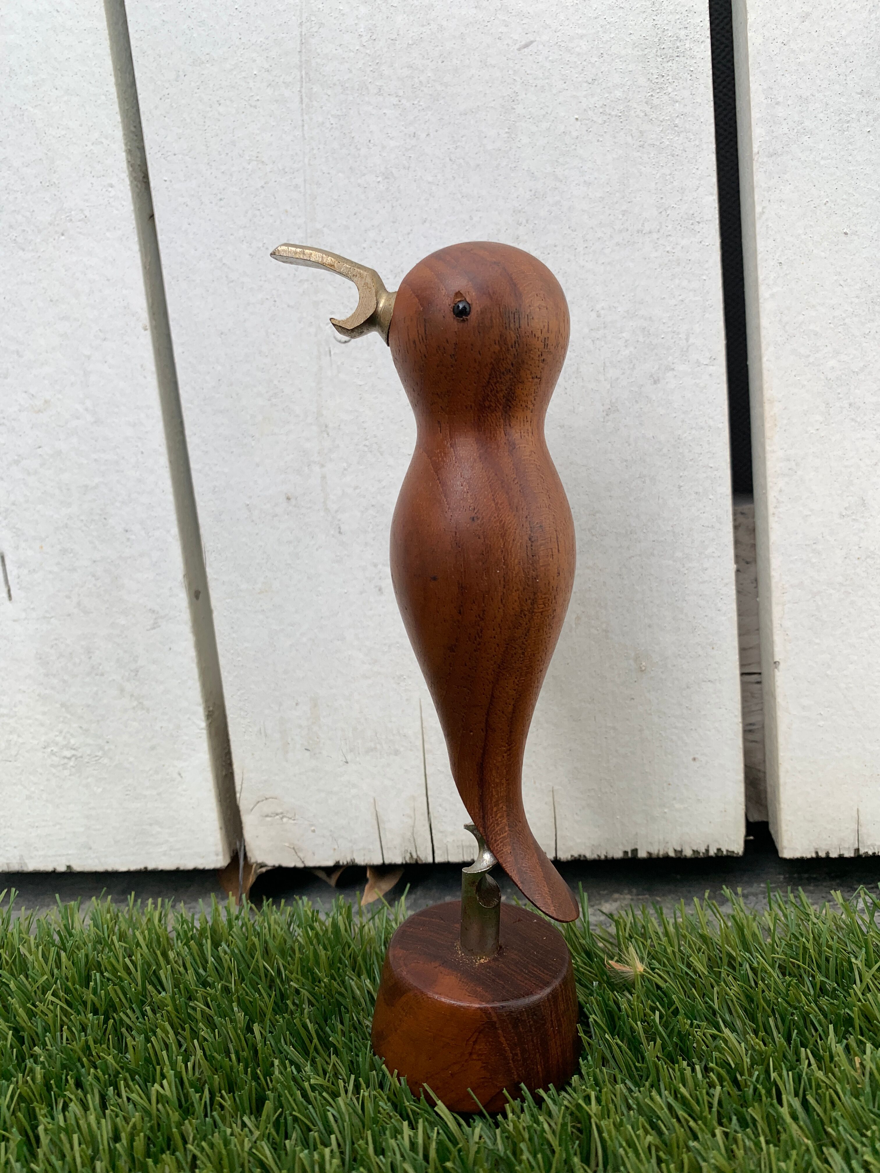 Scandinavian design corkscrew in teak wood and brass, 1960