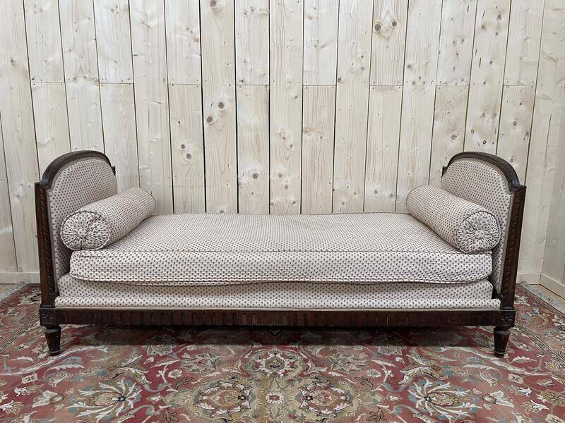 Banquette - Canapé de style Louis XVI tissu fleurs