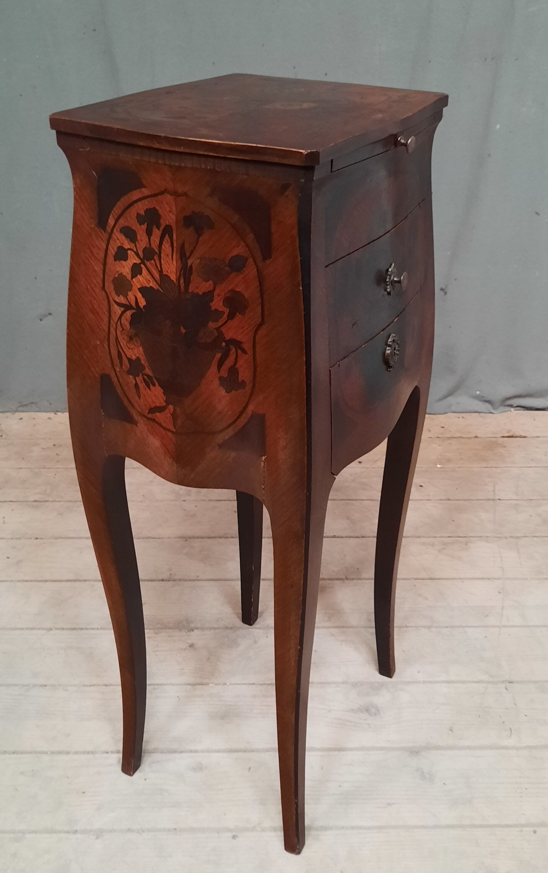 Louis XV style marquette bedside table