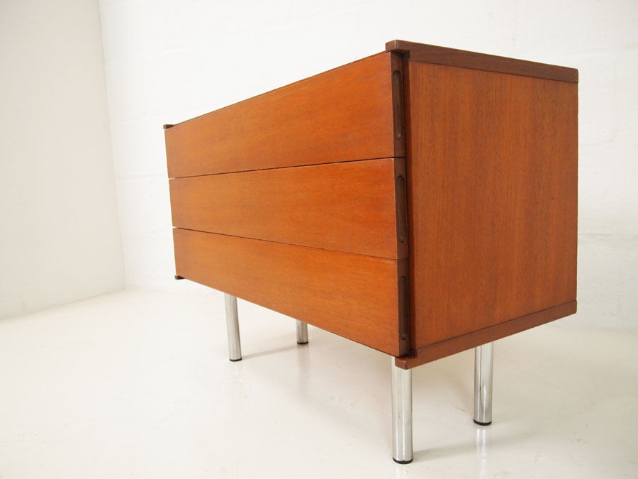 Midcentury Danish teak low chest of drawers