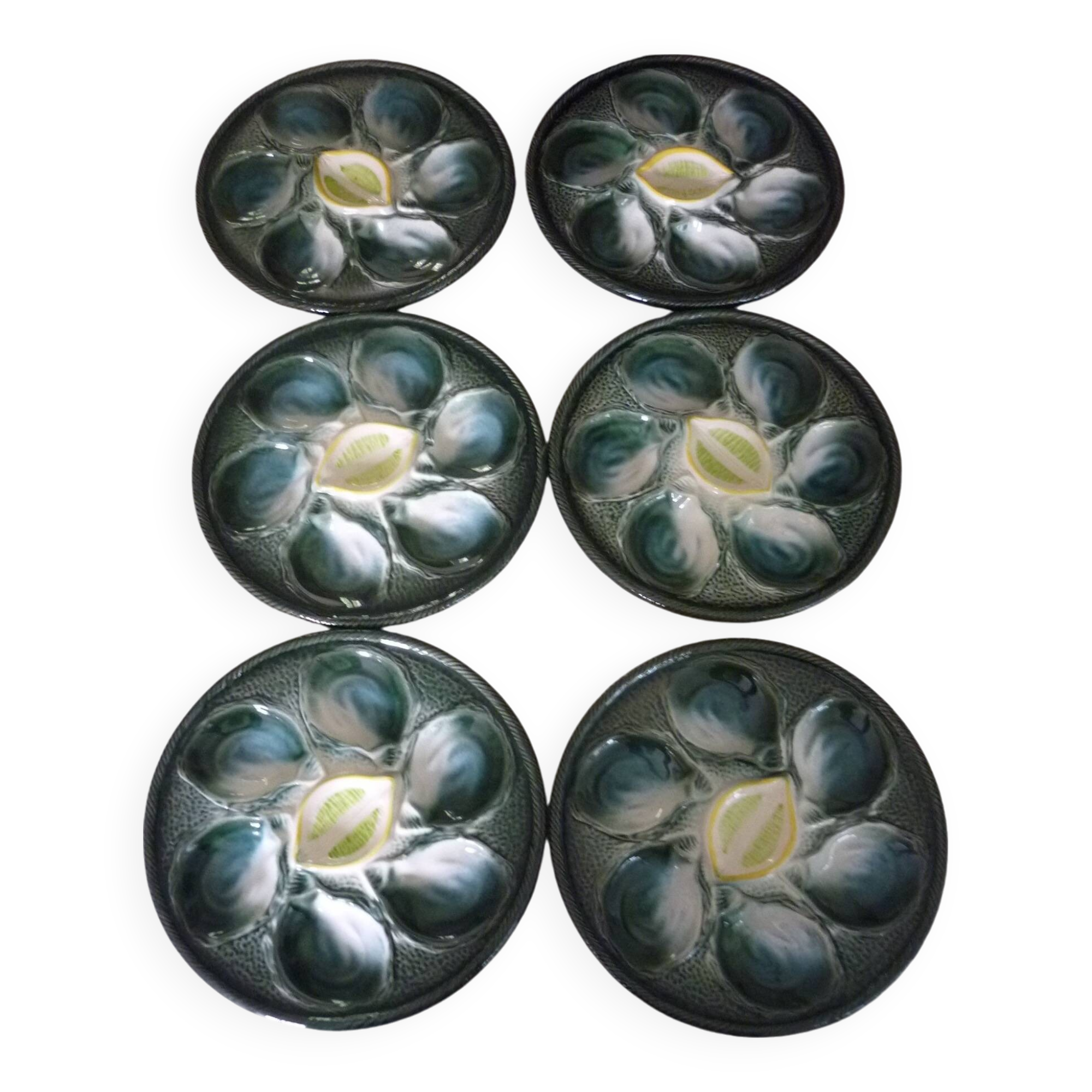 6 Saint Clément oyster plates 4589