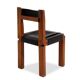 Pierre Chapo. Series of 8 "S11" chairs in elm and leather. 1960s-70s.