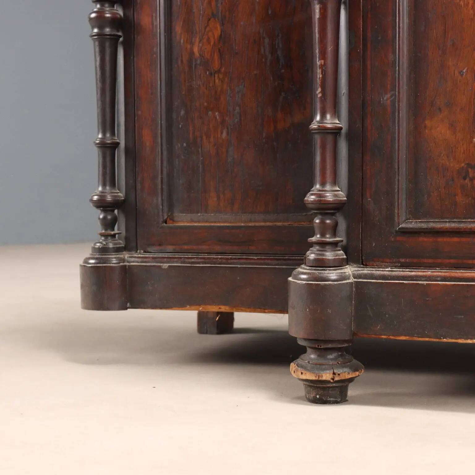 Antique rosewood library, neoclassical decorations, 19th century
