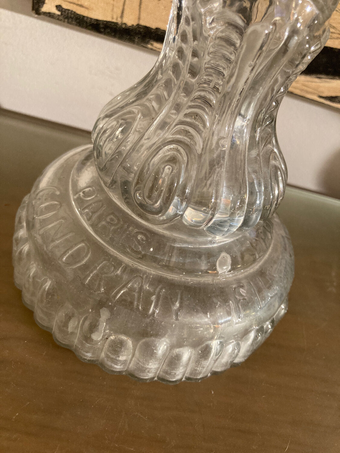 Pair of antique glass candle holders