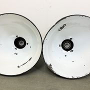 Set of 4 Industrial Bauhaus Black Enamel Pendant Lamps, 1960s